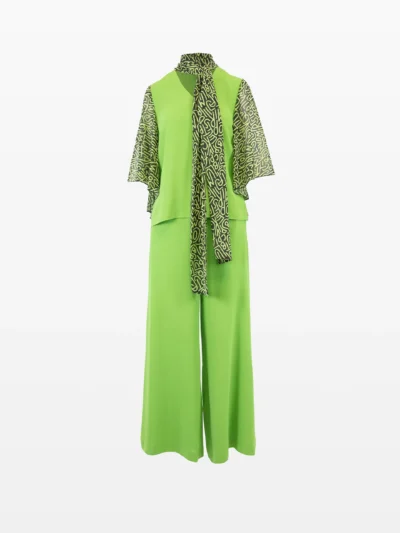 Compleu print geometric verde